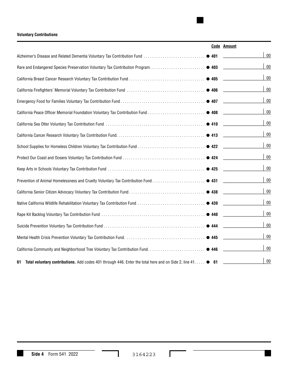 Form 541 California Fiduciary Income Tax Return - California, Page 4