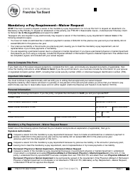 Document preview: Form FTB4107 PC Mandatory E-Pay Requirement - Waiver Request - California