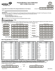 Document preview: Form REV40 2441 Prepaid Wireless Taxes Addendum (E911 & 988 Crisis Line) - Washington