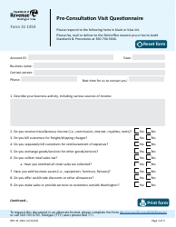Document preview: Form BLS31 1454 Pre-consultation Visit Questionnaire - Washington