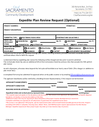 Document preview: Form CDD-0155 Expedite Plan Review Request (Optional) - City of Sacramento, California
