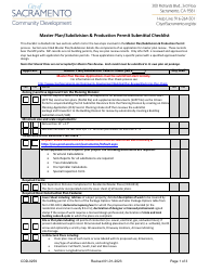 Form CDD-0259 Master Plan/Subdivision &amp; Production Permit Submittal Checklist - City of Sacramento, California