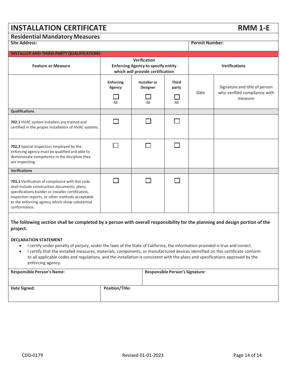 Form CDD-0179 2022 Residential California Green Code VOC Self-certify Checklist - City of Sacramento, California, Page 14
