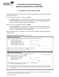 Form REV41 0056 Instructions for Determining Your Quarterly Small Business Credit (Sbc) - Washington