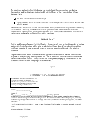 Application for Certified Copy - Monterey County, California, Page 2