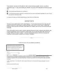 Solicitud De Copia Certificada - Matrimonio Confidencial - Monterey County, California, Page 2