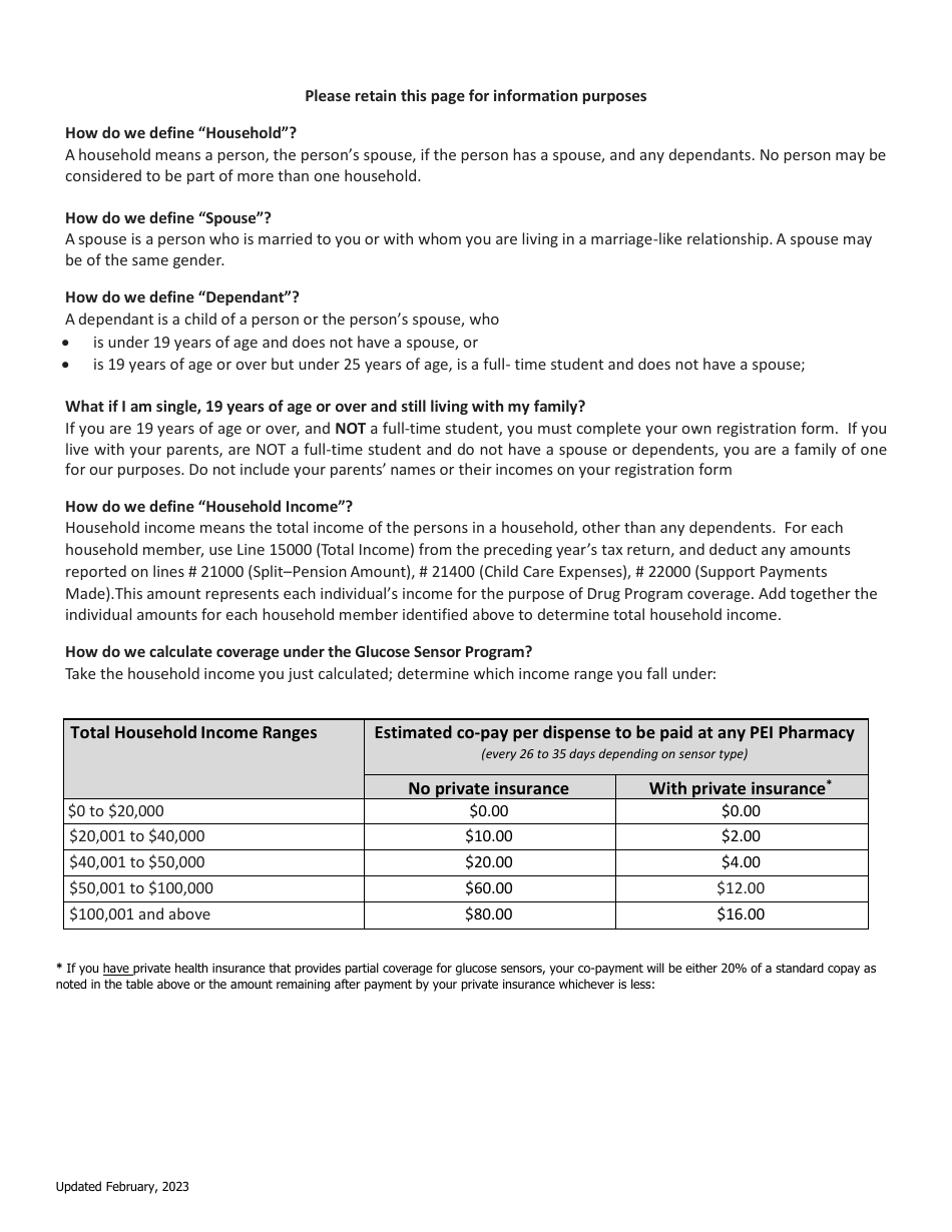 Initial Family Contribution Assessment and Release of Information - Pei Glucose Sensor Program - Prince Edward Island, Canada, Page 7
