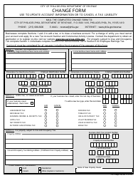 Document preview: Tax Account Change Form - City of Philadelphia, Pennsylvania