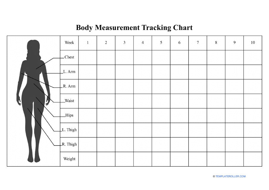 Body measurement tracking chart - Free download