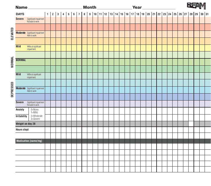 Preview image showing a Daily Mood Chart document template
