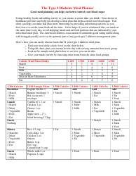 Document preview: The Type 2 Diabetes Meal Planner
