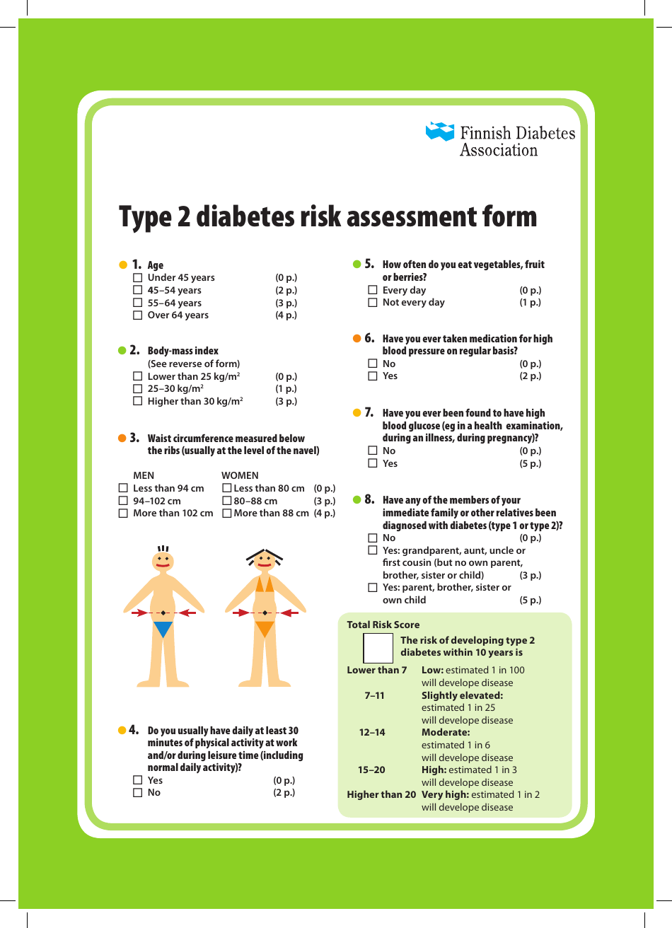 Type 2 Diabetes Risk Assessment Tool document cover