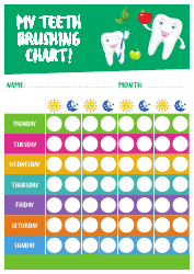 Document preview: Weekly Teeth Brushing Chart