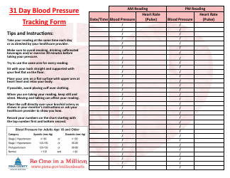 Document preview: 31 Day Blood Pressure Tracking Form