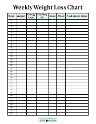 Document preview: Weekly Weight Loss Chart - Big Table