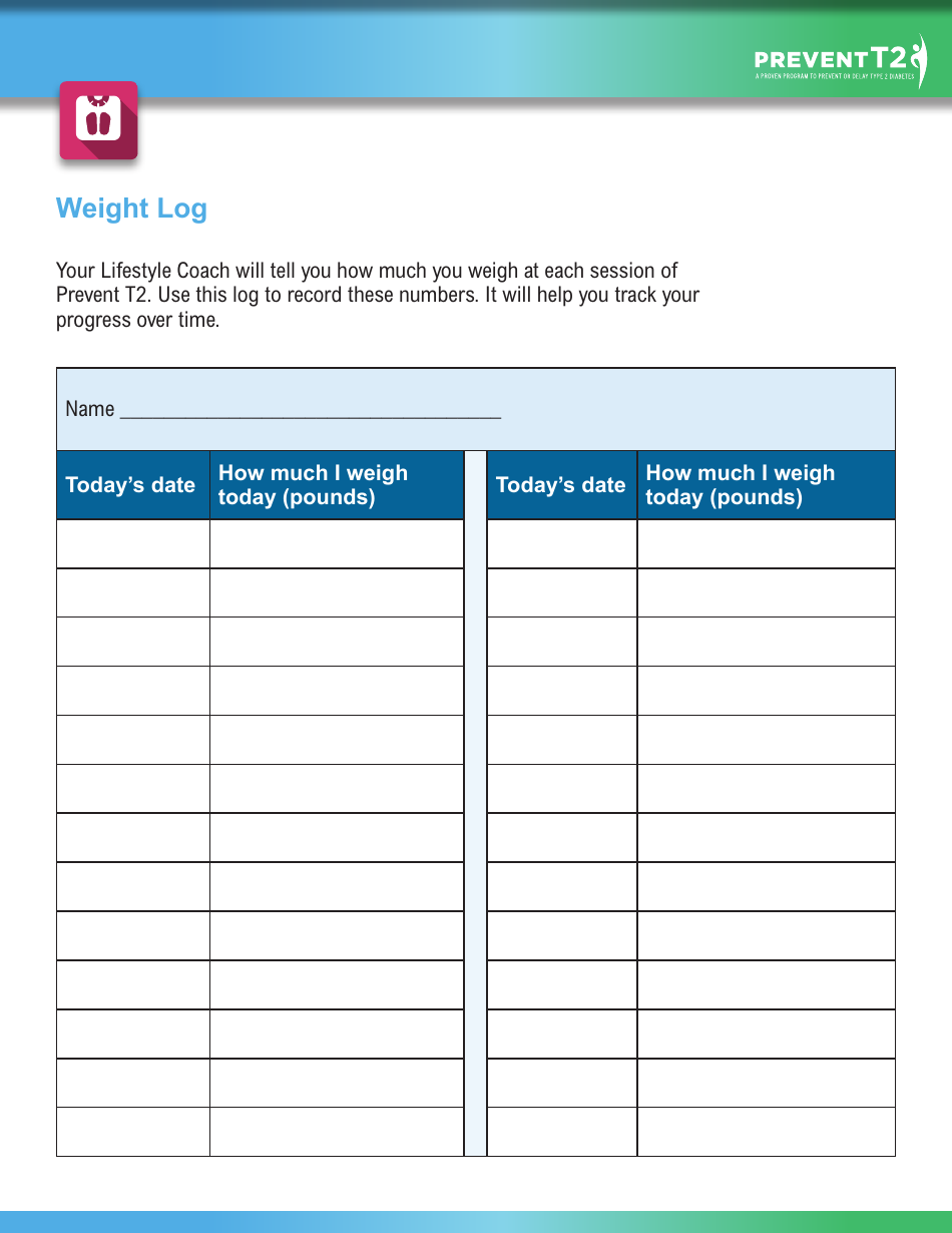 Weight Log - Prevent T2