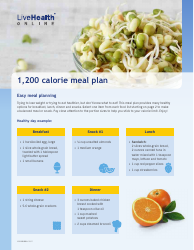 Document preview: 1,200 Calorie Meal Plan