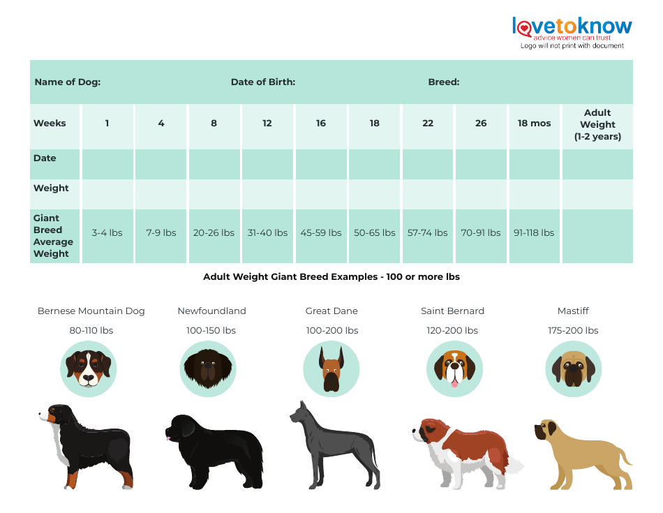 Puppy Weight Chart Download Fillable PDF Templateroller