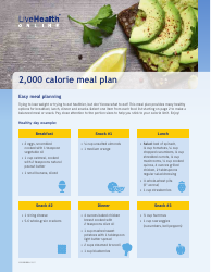 Document preview: 2,000 Calorie Meal Plan