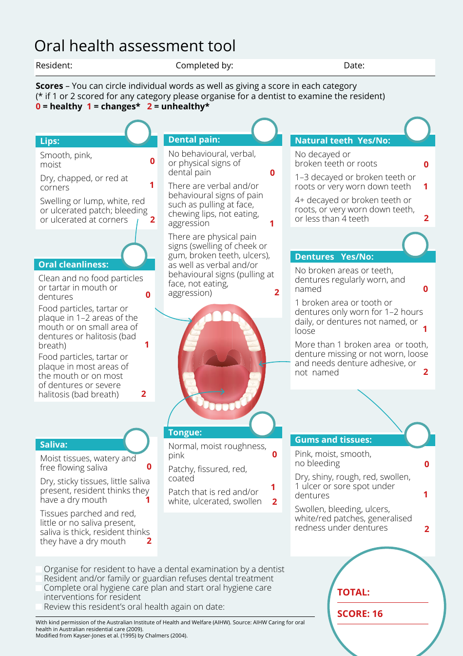 Oral Health Assessment Tool - Preview