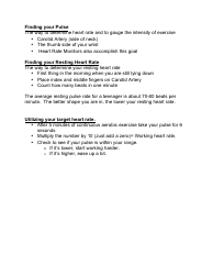 Target Heart Rate Calculation Sheet, Page 2