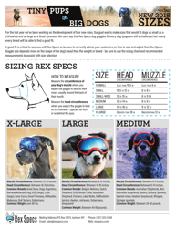 Document preview: Dog Goggles Size Chart - Rex Specs