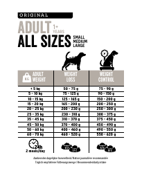 Document preview: Dog Weight Chart - All Sizes