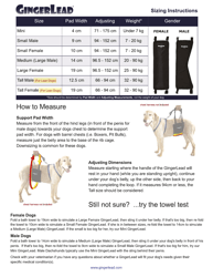 Document preview: Dog Harness Sizing Chart - Gingerlead