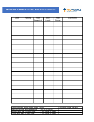 Document preview: Blood Glucose Log - Providence Women's Clinic