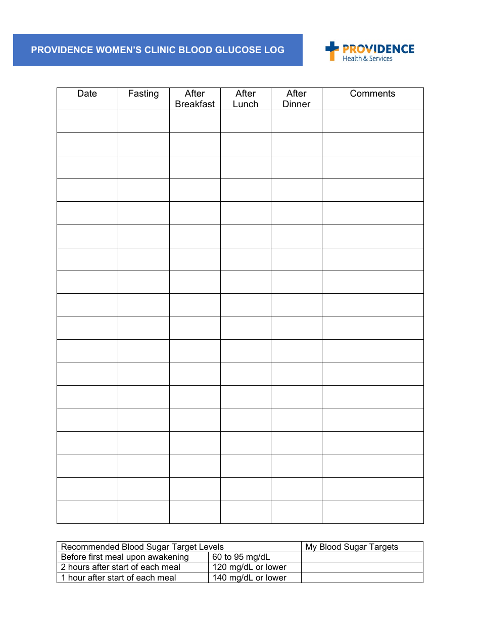 Blood Glucose Log Template - Keep Track of Your Sugar Levels