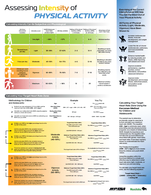 Physical Activity Intensity Chart Preview Image