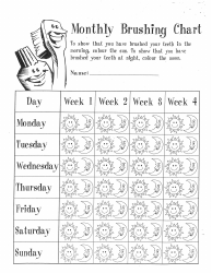 Document preview: Monthly Brushing Chart