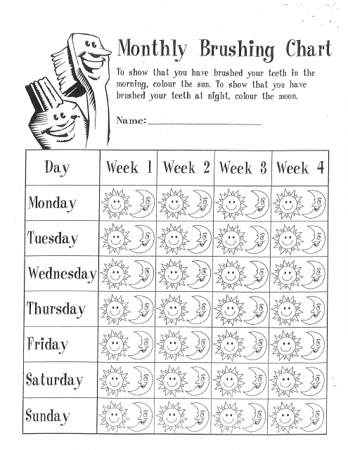 Monthly Brushing Chart