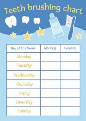 Document preview: Teeth Brushing Chart - Blue