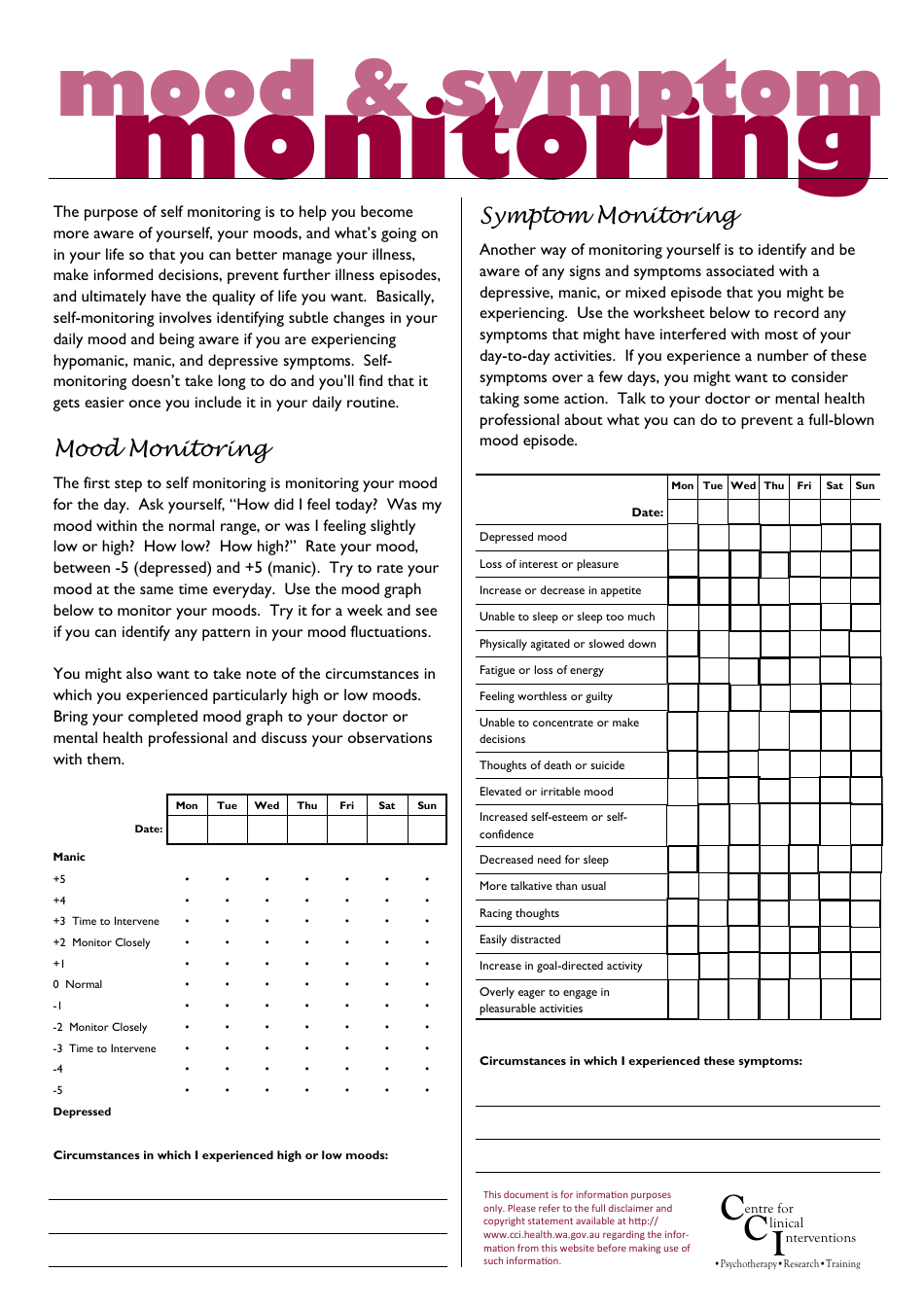 Mood & Symptom Monitoring document preview