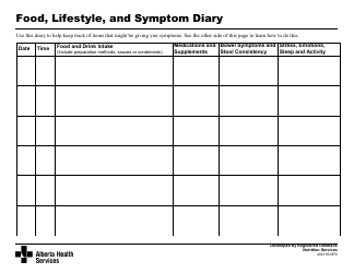 Document preview: Food, Lifestyle, and Symptom Diary - Alberta, Canada