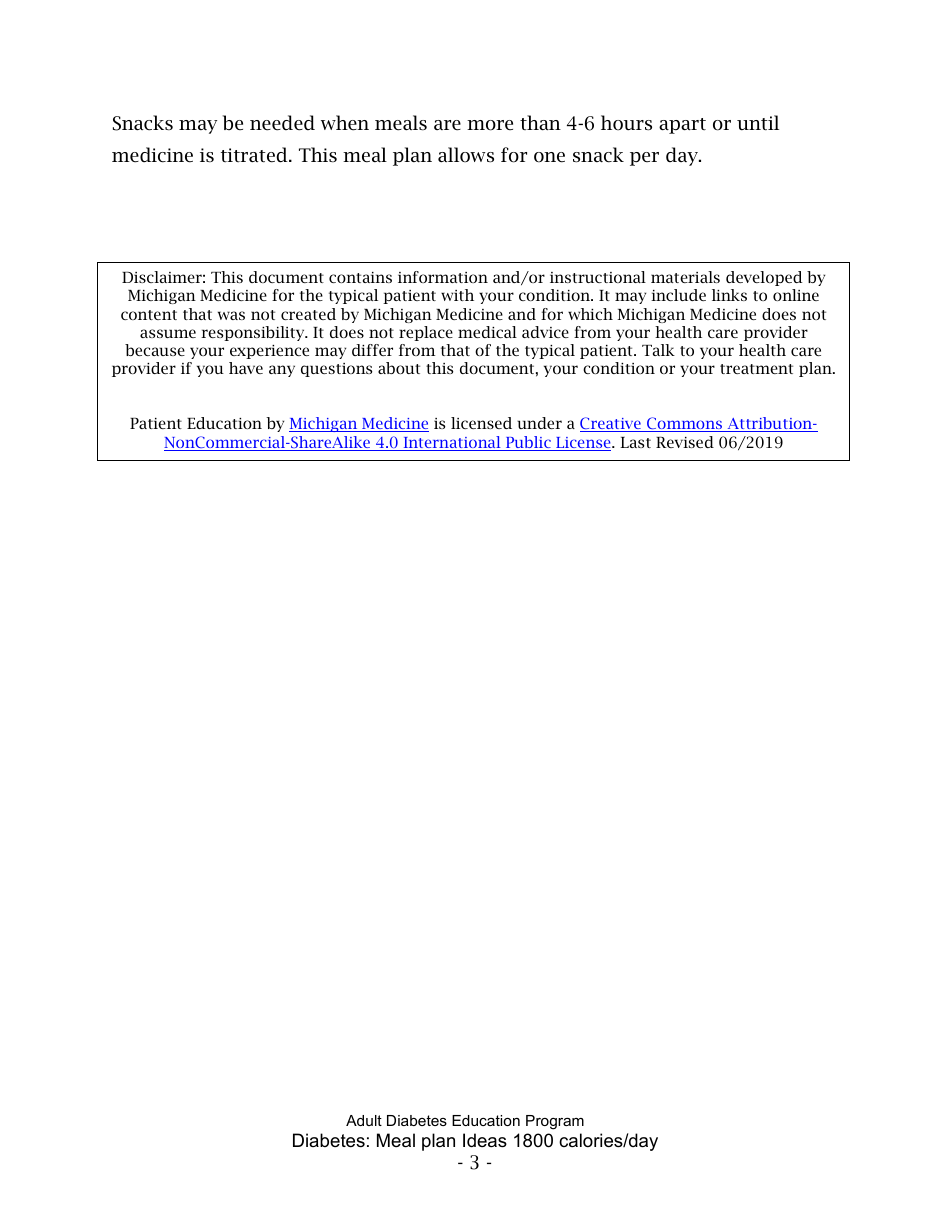 Diabetes Meal Plan - 1800 Calories Per Day, Page 3