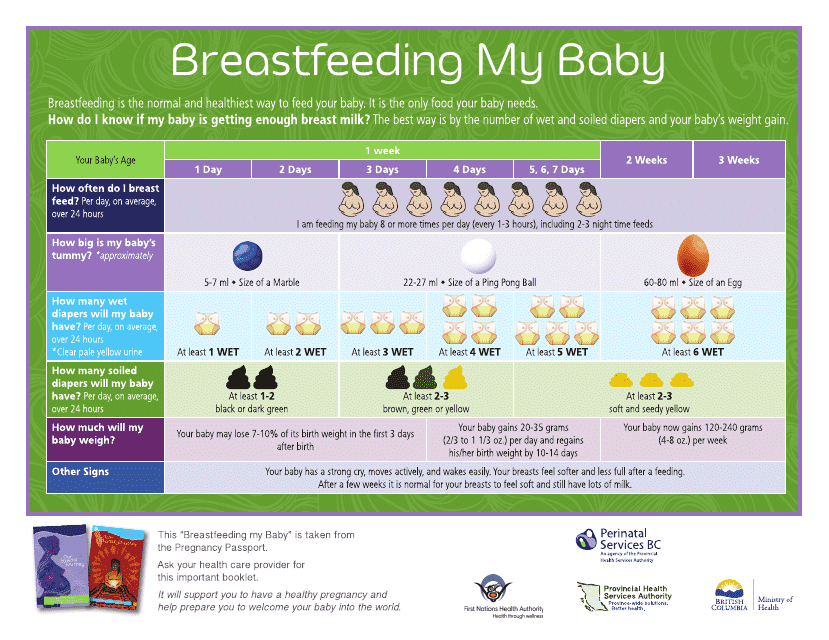Breastfeeding Chart Download Pdf