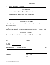 Form CVNCM11F Application for Change of Name for a Minor Child - Arizona, Page 2