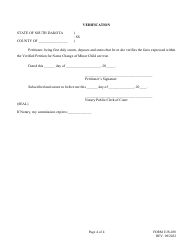 Form UJS-030 Verified Petition for Name Change of a Minor Child (Uncontested) - South Dakota, Page 4