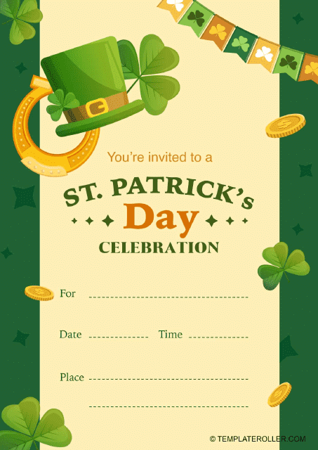 St. Patrick's Day Invitation Template with a design theme of Luck