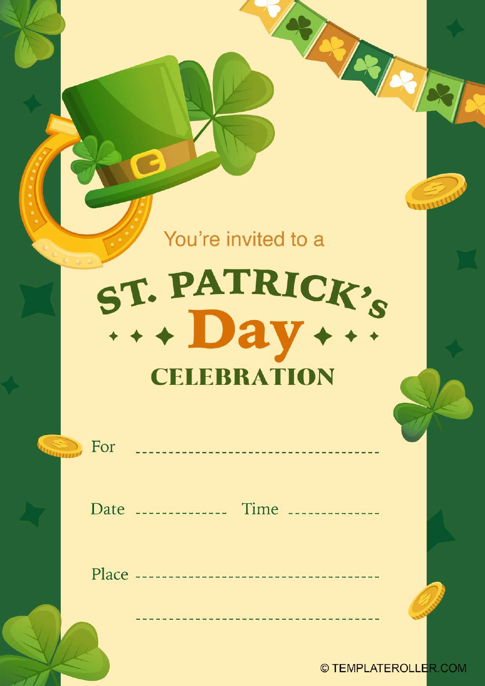 St patrick s Day Invitation Template Luck Download Printable PDF 