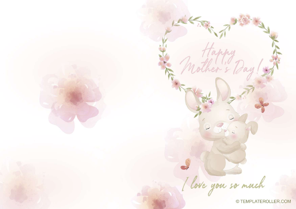 Mother's Day Card Template with Heart Design