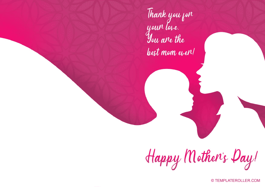 Mother's Day Card Template - Mother and Child