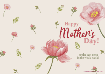 Document preview: Mother's Day Card Template - Flowers