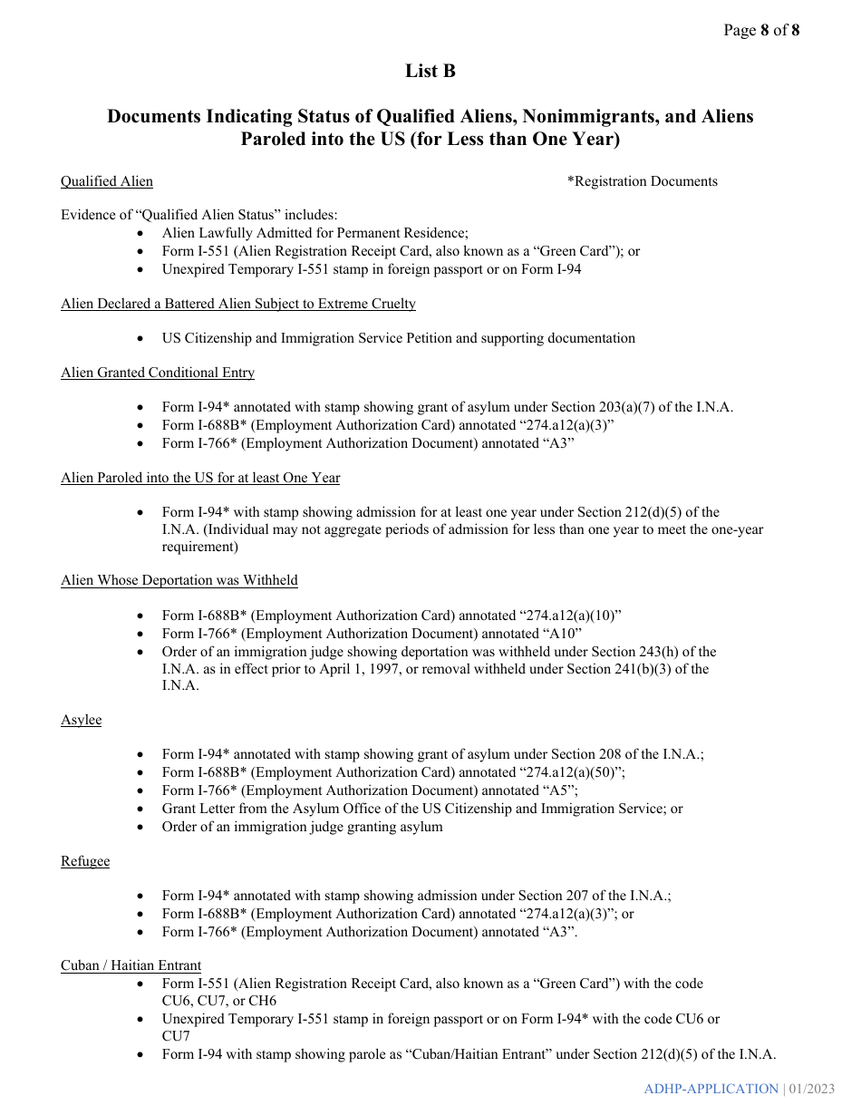 Alabama Dental Hygiene Program Application - Alabama, Page 8