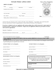 Document preview: Notary Public Application - New Hampshire