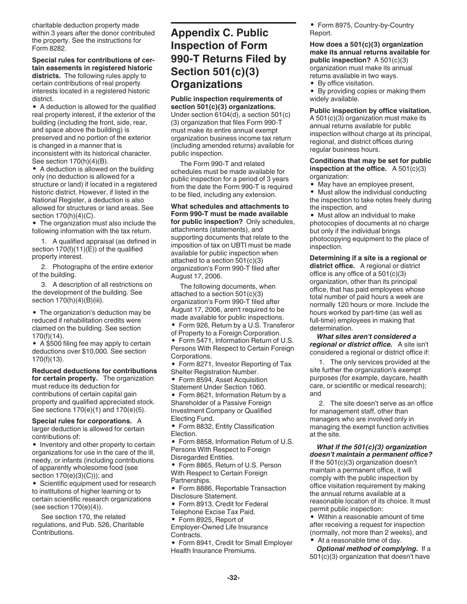 Instructions for IRS Form 990-T Exempt Organization Business Income Tax Return (And Proxy Tax Under Section 6033(E)), Page 32
