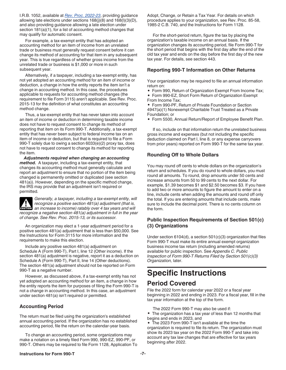 Instructions for IRS Form 990-T Exempt Organization Business Income Tax Return (And Proxy Tax Under Section 6033(E)), Page 7