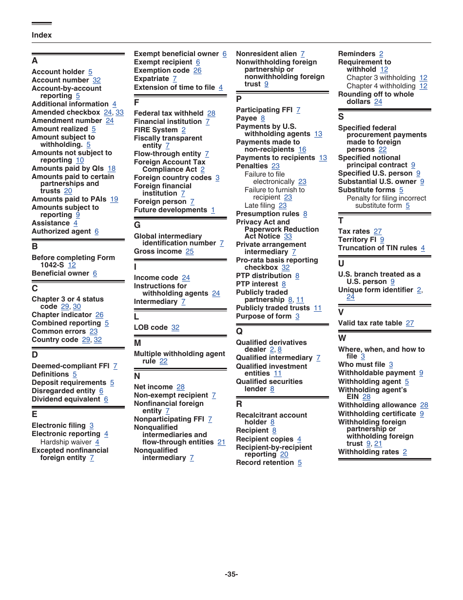 Instructions for IRS Form 1042-S Foreign Persons U.S. Source Income Subject to Withholding, Page 35